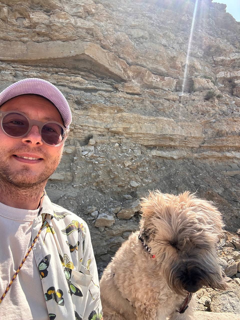 Cyril Prytula outdoors with his dog